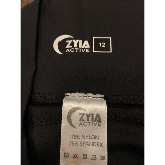 Zyia Active Womens Workout Gym Yoga Cropped Capri Leggings Black 12 High Rise - Picture 4 of 7